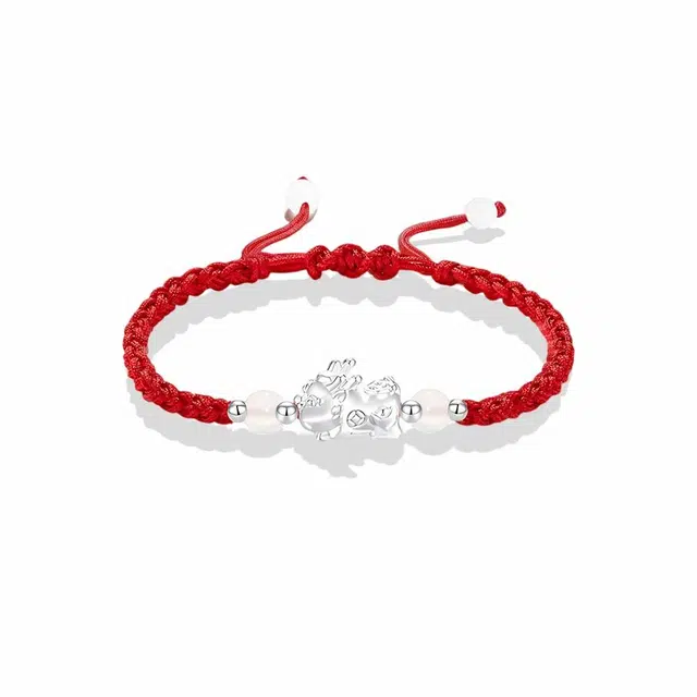 饰伴 招财纳福貔貅 平安喜乐转运本命年新中式抓钱吞金兽 薄荷漫波事事如意平安顺遂 琉璃 手链 男女同款情侣款