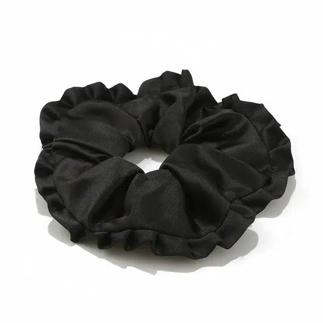 如花梦 芭蕾风褶皱大肠缎面真丝枕头扎发皮筋丸子头 布艺 发圈/头绳 女款