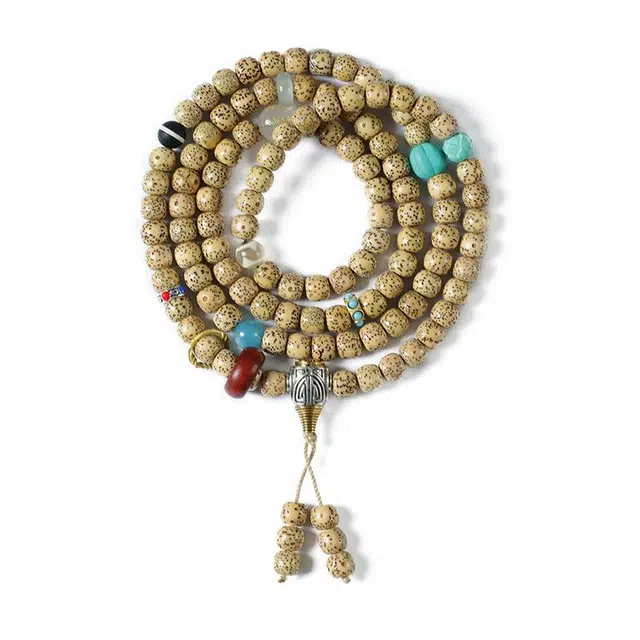 九隆古 手持藏式多圈老型珠盘玩文玩毛衣链 国潮文玩盘玩佛珠转运珠手饰#好运 星月菩提 手串 男女同款情侣款