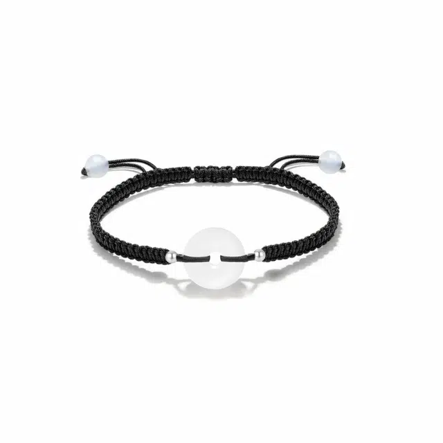 中国珠宝 圆满平安扣 如意手工编织绳国潮国风人生圆满闺蜜送礼本命年 玉髓 手链 男女同款情侣款