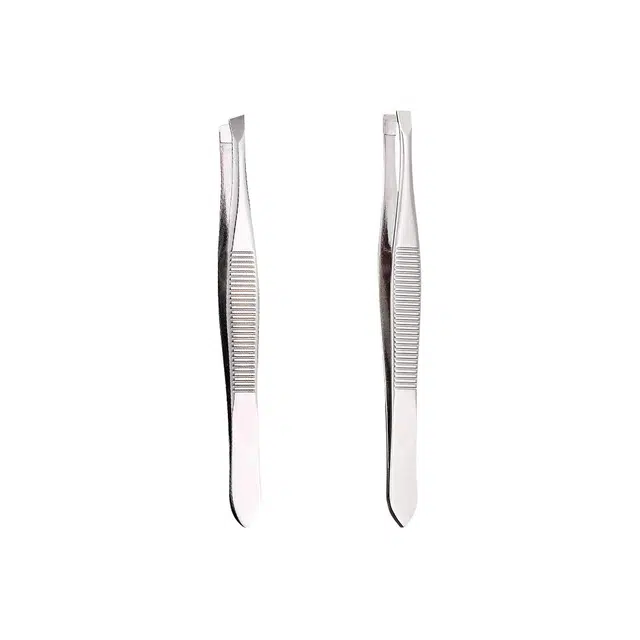 静玲珑 平口眉夹斜口修眉毛工具小镊子钳子拔眉毛夹子男士拔胡子神器眉夹