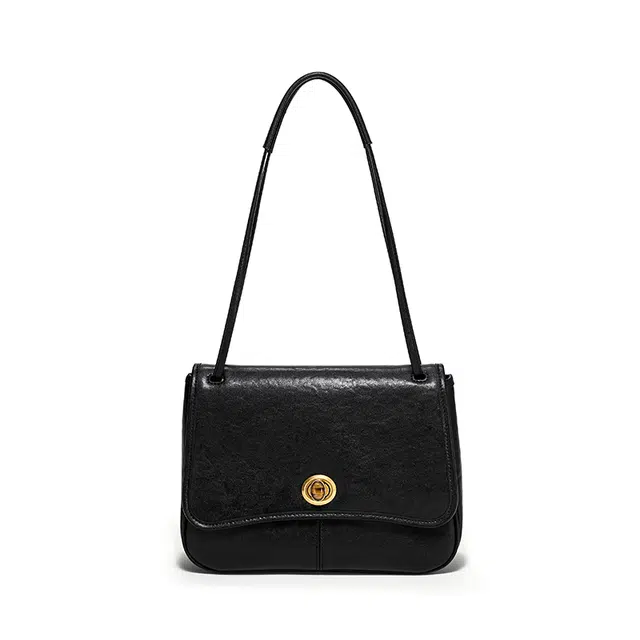 西木汀 费洛蒙 法式风格通用百搭通勤 牛皮  小方包斜挎包单肩包 常规 女款 深邃黑/米白色/咖啡色