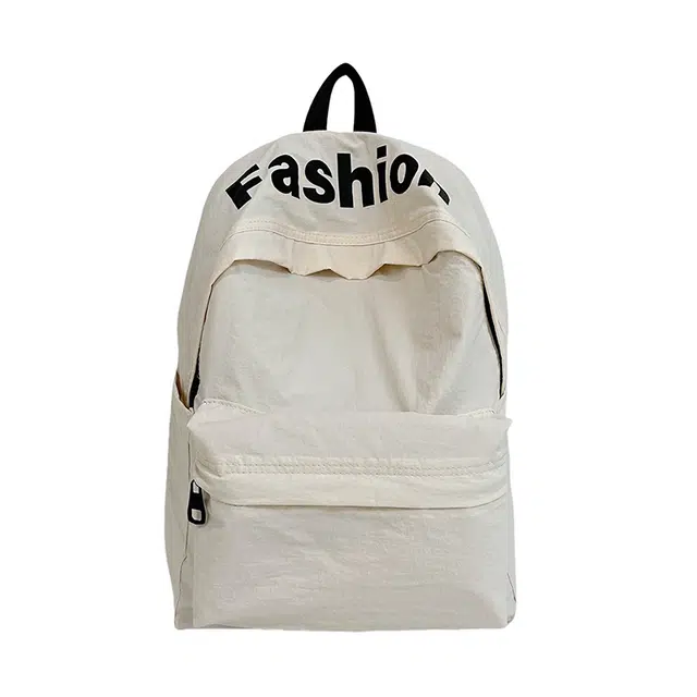 醇龙 背包简约字母书包校园高中百搭大学生通勤 涤纶 双肩包 常规 男女同款情侣款 白色/桔色/灰色/绿色/黑色