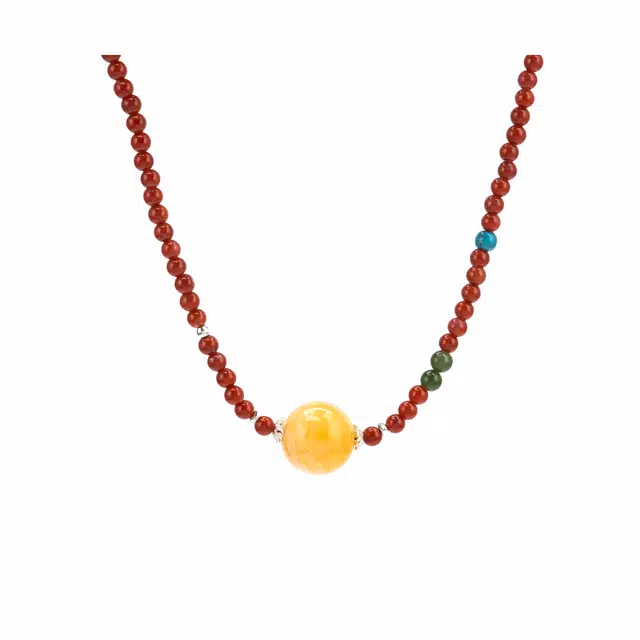 聆听花开 新中式国风串珠 时尚简约气质百搭显白小众高级感#好运 南红 项链 女款