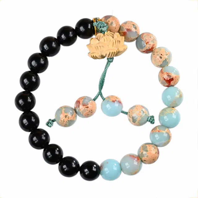 素于 小众设计搭配莲花单圈文玩佛珠国潮新中式轻奢高级感简约时尚百搭念珠诸事顺遂考试上岸盘玩#好运 檀木 木作手串 男女同款情侣款