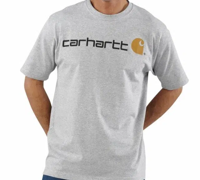 Carhartt Classic Script Logo T-Shirt Light Grey