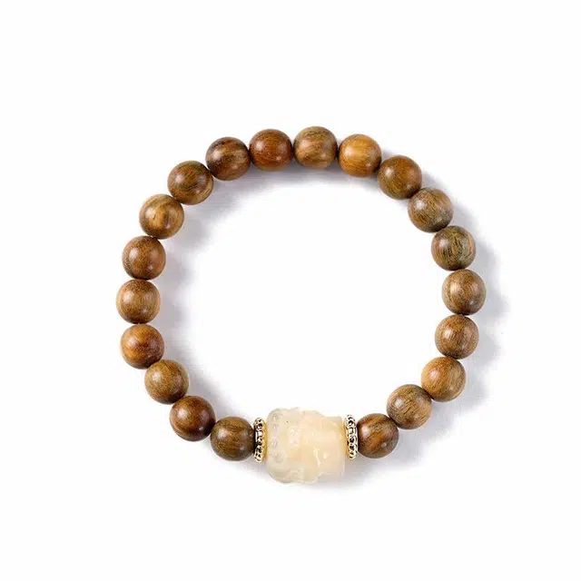 九隆古 可爱小狐狸 招财纳福 新中式国潮 诸事顺遂平安喜乐有钱花文玩盘玩佛珠转运珠#好运 檀木 手串 男女同款情侣款