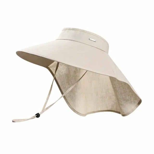 玖慕 【大檐透气】防紫外线遮阳 空顶 亚麻 防晒帽 女款