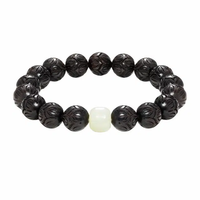 富珠汇 步步生莲 平安纳福国潮新中式简约高级感复古民族风文玩转运 好运 黑檀 手串 男女同款情侣款