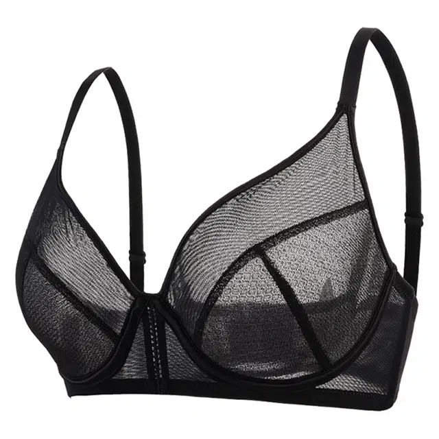 二三二三 大胸显小收副乳软钢圈防下垂超薄透气蕾丝杯文胸 女款