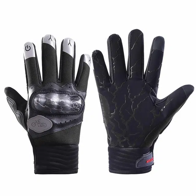 南极人 摩托车机车越野山地户外骑行登山攀岩防滑可触屏硬壳透气 四季款 运动手套 男款