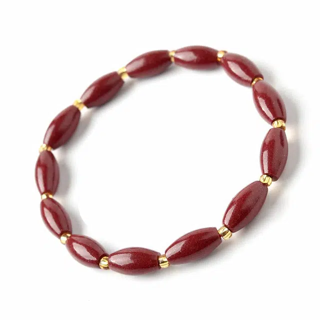 【平安纳福】 灵菲 小巧精致时尚个性设计风 新中式国风#好运 再造辰砂朱砂 手串 男女同款情侣款