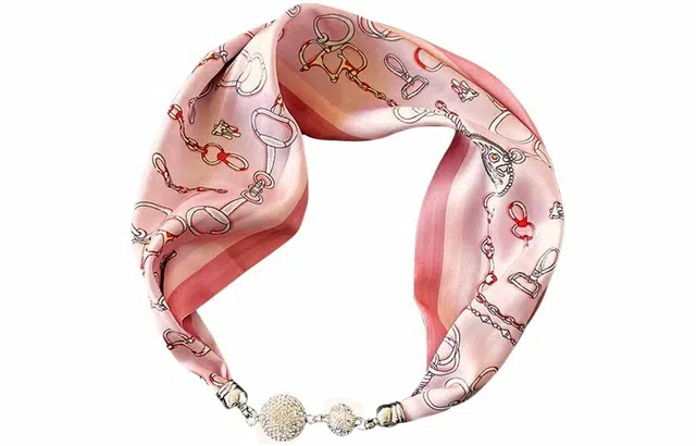 优幽兰 韩版高级感小香风优雅磁吸扣小众精致时尚百搭简约个性气质轻奢春秋护颈小领巾搭衬衫 丝巾 女款