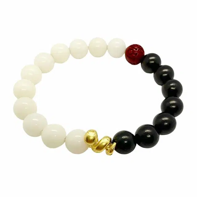 富珠汇 生肖蛇本命年六字真言转运珠文玩盘串招财上岸高级市场文玩潮好运 白玉菩提 手串 男女同款情侣款