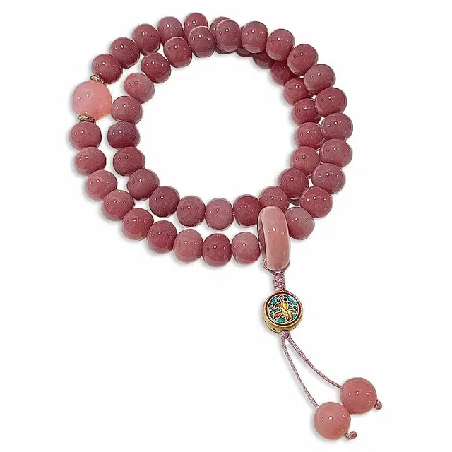 京华录 新中式国潮复古 嫩粉可爱甜美少女心 手持盘玩素雅端庄 宫廷风 高级感 招财进宝 菩提根 菩提类手串 男女同款情侣款