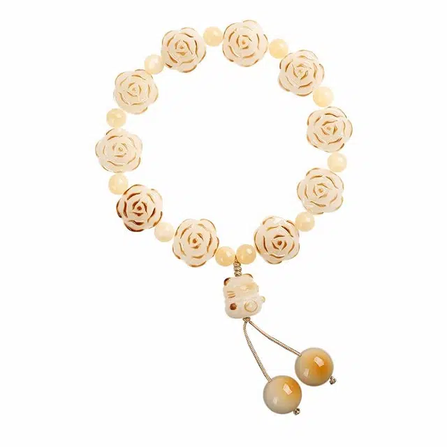 京华录 有钱花 古风温柔气质感山茶花国风森系田园摩登绕指柔典雅大气宫廷风小清新 暴富水逆退散 菩提根 手串 女款