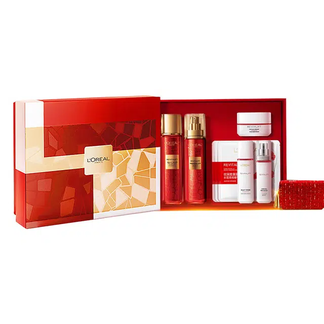欧莱雅 新年限定复颜水乳礼盒护肤套装 保湿补水 七件套
