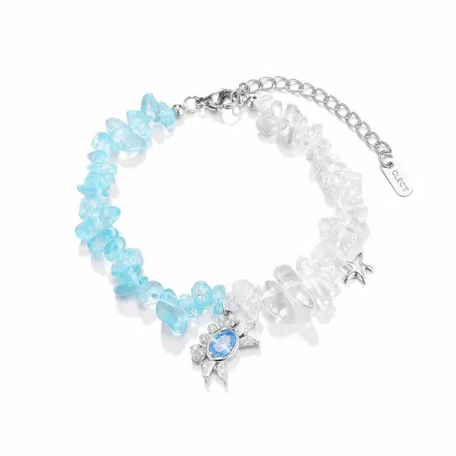 珂里 百搭气质小螃蟹不规则设计感小众气质清新甜美手链 水晶 手串 女款