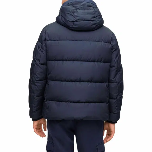 HUGO BOSS Water-Repellent Hooded Puffer Jacket With Logo Badge