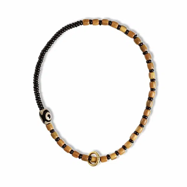 琉堇 国潮爱情叠戴手饰 #叠戴法则# 复古藏式民族风文玩转运珠 古风招财纳福有钱花盘玩#好运 檀木 手串 男女同款情侣款