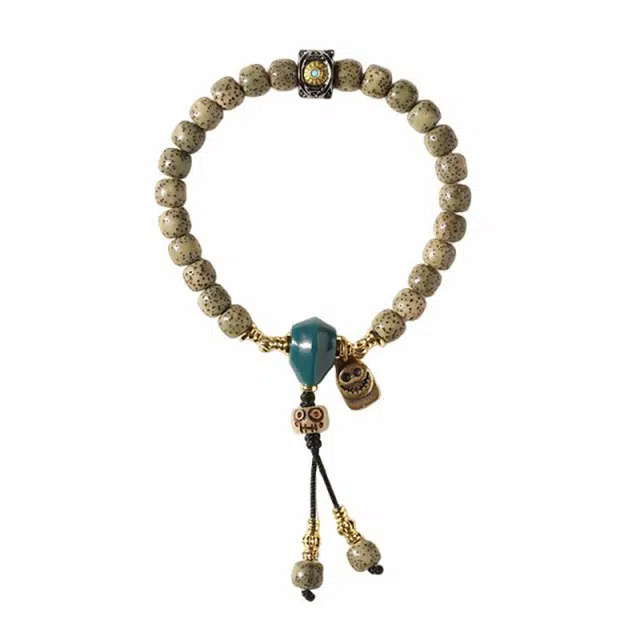 京华录 民族风 恶魔之眼 创意手饰 中式霸气文玩转运珠 时来运转 有钱花盘玩佛珠 星月菩提 手串 男女同款情侣款