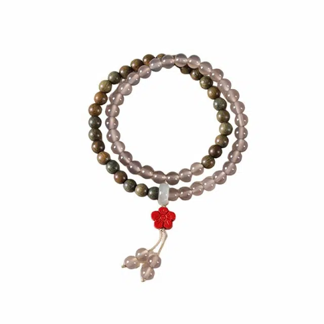 【过手留香】 京华录 中式招财纳福有钱花文玩佛珠链 古风诸事顺利考试考研上岸转运珠平安喜乐福禄顺遂#好运 绿檀 手串 女款