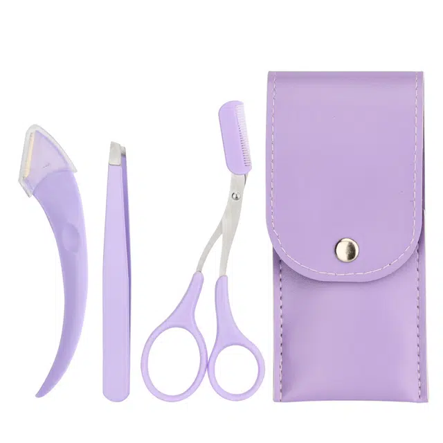 静玲珑 修眉刀带眉梳修眉剪刀女士专用刮眉毛神器修眉夹子工具套装
