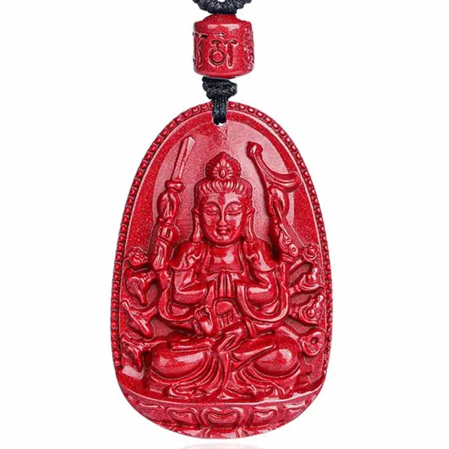 妍韵珠宝 国潮百搭十二生肖本命年八大守护神平安护身吉祥物转运#好运 再造辰砂朱砂 玉石吊坠 男女同款情侣款