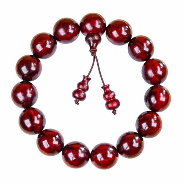 素于 【八方来财】国潮新中式收藏级单圈木质文玩佛珠平安喜乐诸事顺遂念珠上岸盘玩把玩#好运配饰 紫檀属 手串 男女同款情侣款