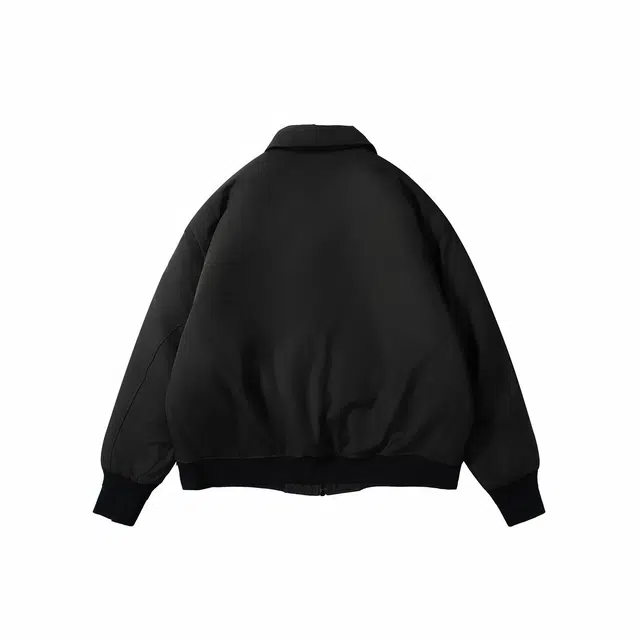 我是大卫 短款翻领美式痞帅飞行工装保暖棉服 男女同款 黑色