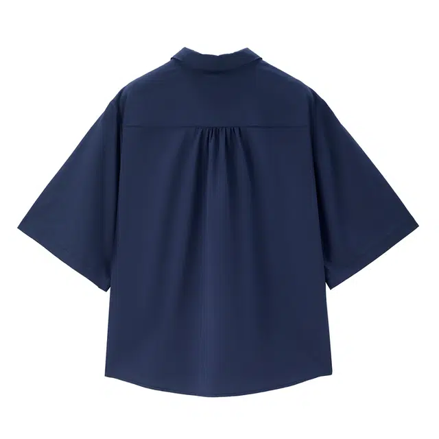 佐丹奴 纯色休闲梭织五分袖衬衫 女款