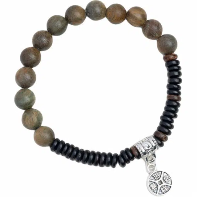 仙源 吉祥如意 时来运转新中式招财纳福叠戴盘玩佛珠  好运 绿檀 手串 男女同款情侣款