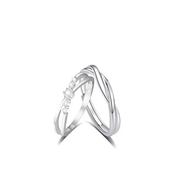 希遇 莫比乌斯 国潮优雅简约日常恋爱频率爱意交织可调节 合金 戒指 男女同款情侣款