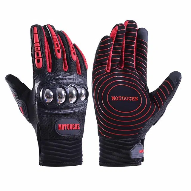 南极人 机车摩托车骑行防护防撞击战术全指防滑耐磨可触屏透气 四季款 运动手套 男款