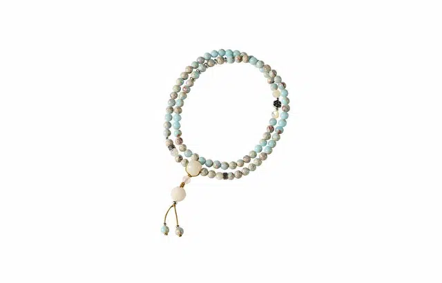 克拉日记 新中式国潮新中式多圈念珠 莲花珠文玩手持佛珠禅意风手饰招财平安好运 寿山石 手串 男女同款情侣款