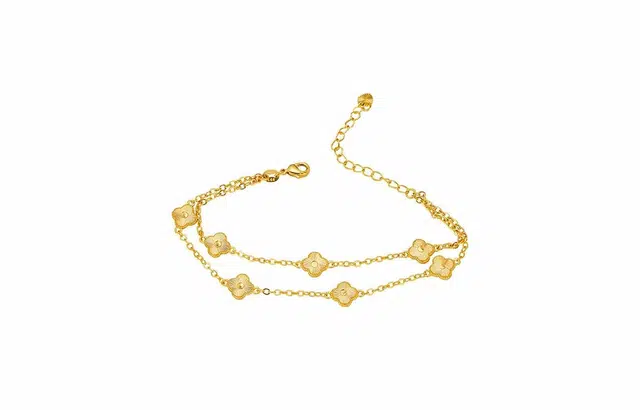 克拉日记 四叶草双线通勤时尚百搭双层饰品手饰招财好运桃花貔貅锦鲤【全科好运】礼盒装 合金 手链 女款