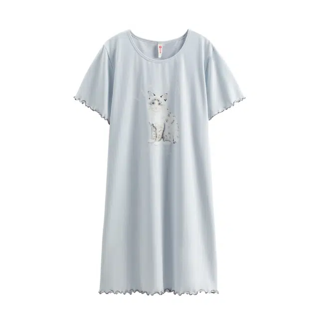 芬腾 时尚简约休闲短袖可爱睡裙 女款