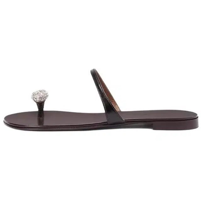 Giuseppe Zanotti 30th Anniversary Black Flip Flops