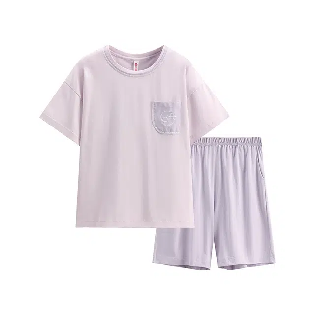 芬腾 亲肤透气短袖休闲大码外穿家居服睡衣套装 女款