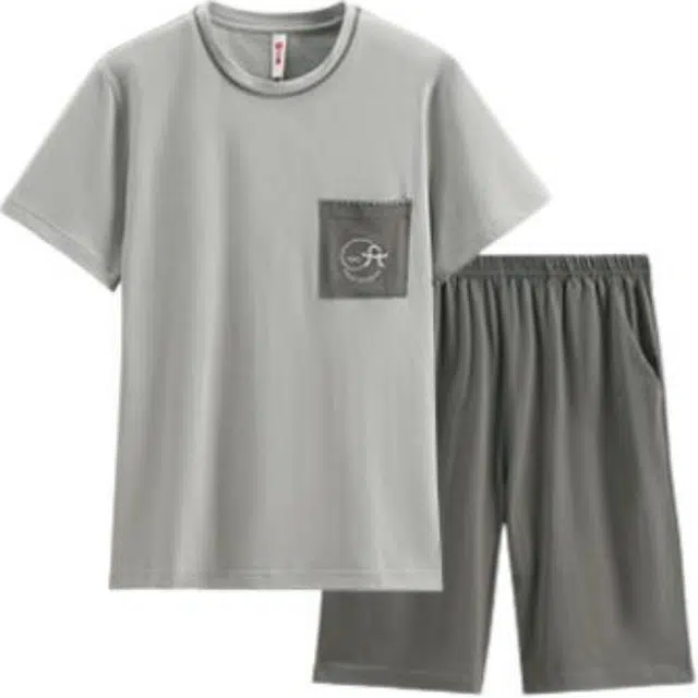 芬腾 简约舒适短袖休闲外穿家居服睡衣套装 男款 猫咪灰