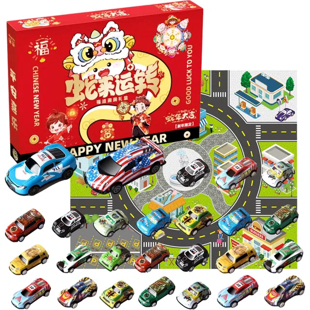 简普森 新年礼盒 合金汽车盲盒洞洞乐 陪伴 模型