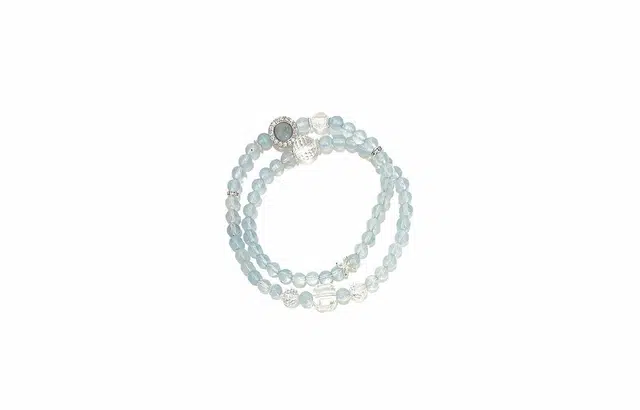 克拉日记 双层叠戴新中式国潮转运珠气质显白少感海蓝色小众设计 水晶 手串 女款