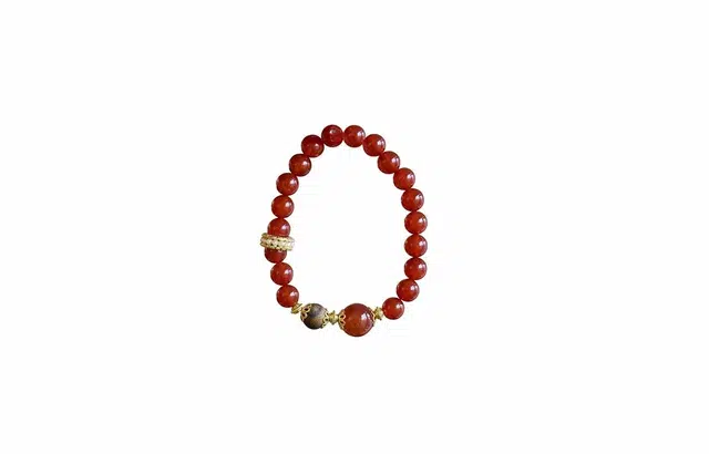 克拉日记 路路通相思豆复古国风转运 玛瑙 玉石手串 女款