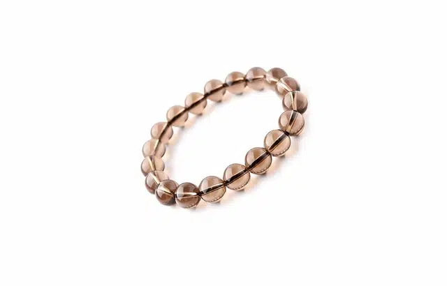 克拉日记 茶晶烟晶单圈散珠子串珠手链手饰 水晶 玉石手串 女款 礼盒装