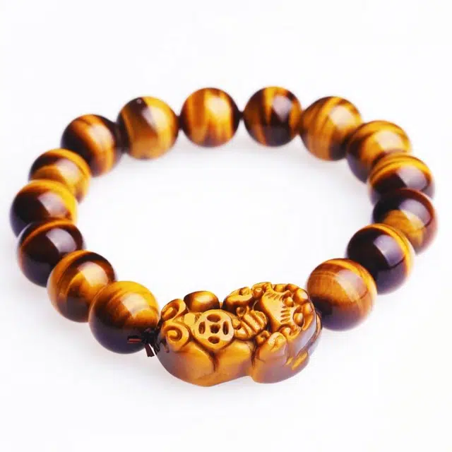 妍韵珠宝 霸气貔貅招财转运好运 虎眼石 手串 男女同款情侣款