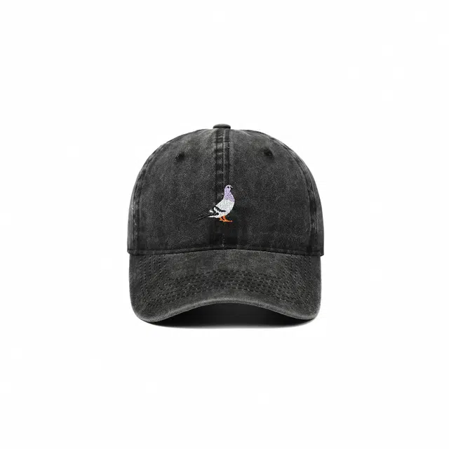 氧气樱桃 宽檐大头围水洗防晒刺绣鸽子户外遮阳 棉 鸭舌帽 男女同款情侣款