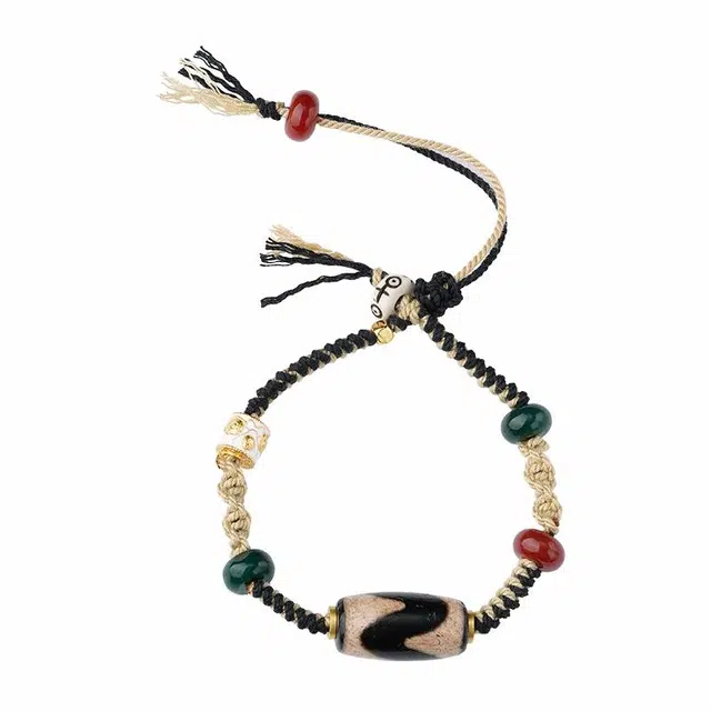 布达拉宫 虎牙天珠 玛瑙 手链 男女同款情侣款