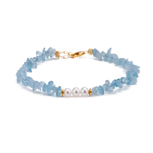 聆听花开 蓝色随时不规则手饰 中式高级感小清新个性时尚气质百搭轻奢精致#好运 琉璃 手链 女款