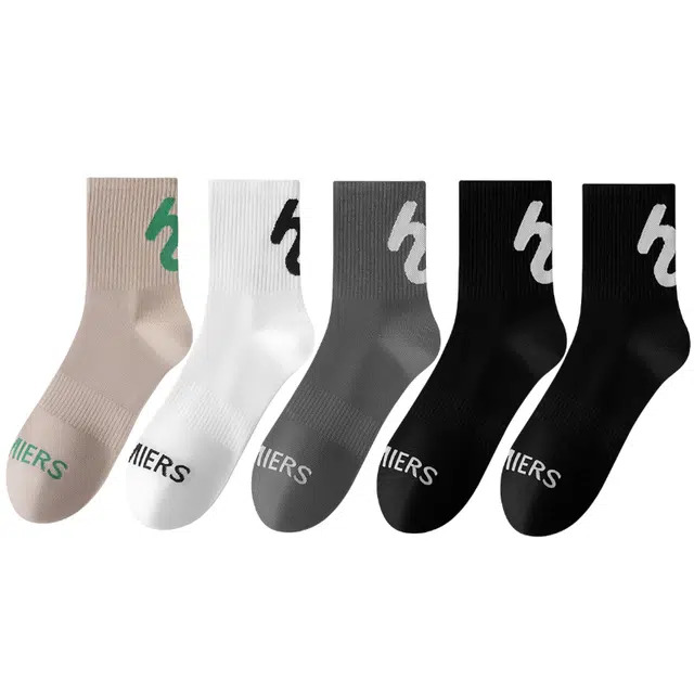 兰缪 抑菌运动舒适高弹不勒吸湿排汗透气篮球袜 男款 组合装