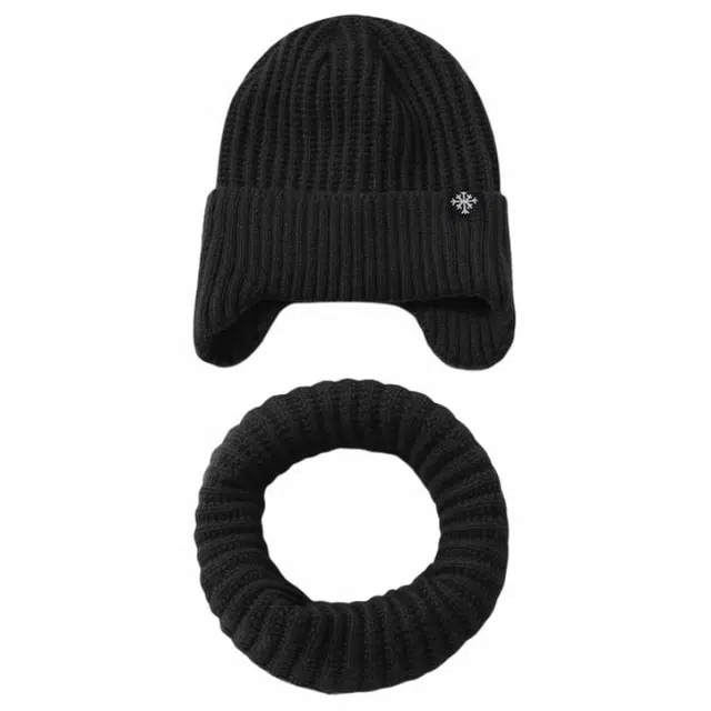 南极人 中老年帽子冬季户外保暖老人帽加绒爸爸爷爷防寒毛线帽护耳脖套护颈围脖 针织 绒线帽 男款